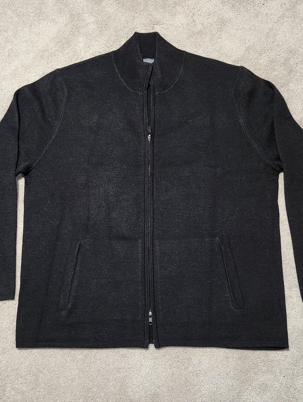 Unisex American Airlines Wool Blend Black Full-Zip Sweater Jacket Size 2XL